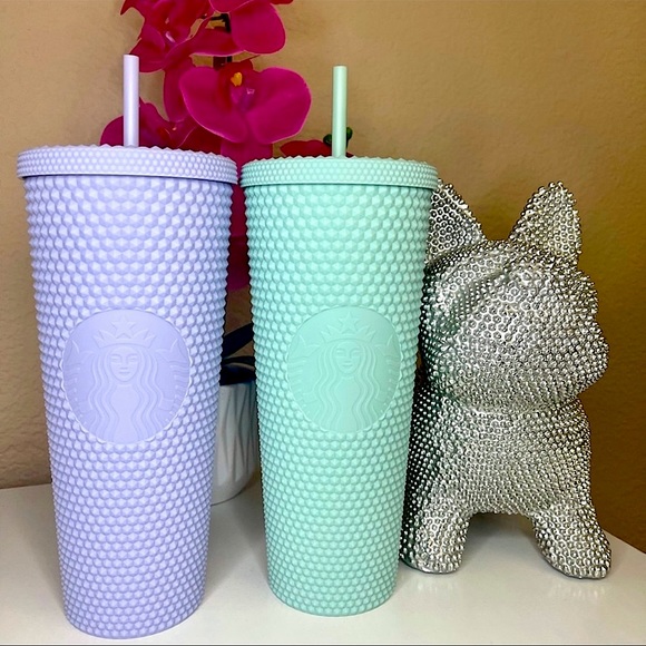 ✨Starbucks Studded Matte Mint & Matte lilac studded Holiday 2021 Tumbler cup set - Picture 2 of 4